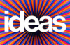 IDEAS logo, in white font on a striped background.