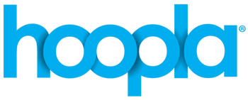 Hoopla logo in light blue